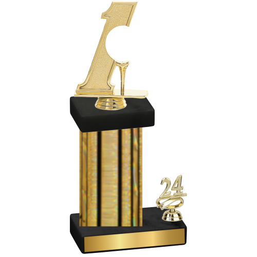 Accented Single Gold Glacier Year Golf Trophy