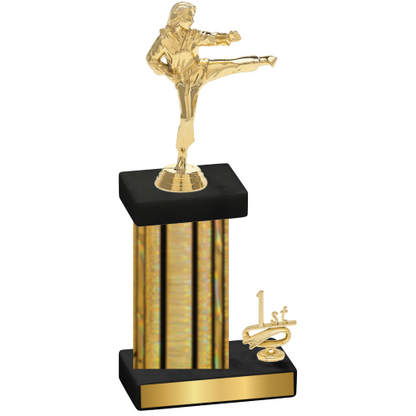 Accented Single Gold Glacier First Place Karate Trophy