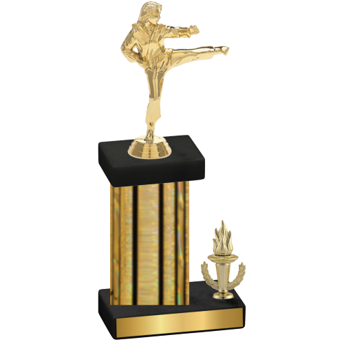 Accented Single Gold Glacier Victory Karate Trophy