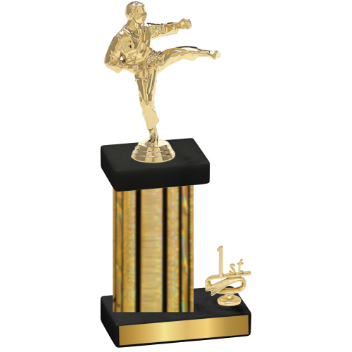 Accented Single Gold Glacier First Place Karate Trophy