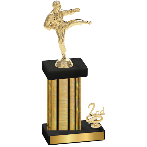 Accented Single Gold Glacier Second Place Karate Trophy