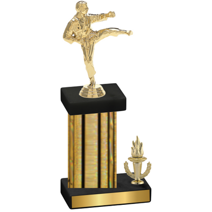 Accented Single Gold Glacier Victory Karate Trophy