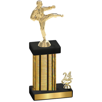 Accented Single Gold Glacier Year Karate Trophy