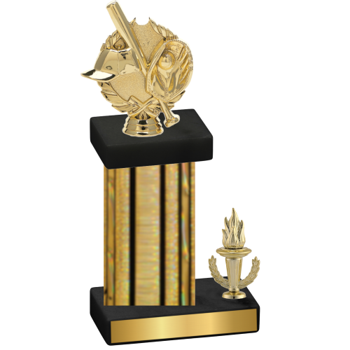 Accented Single Gold Glacier Victory Baseball Trophy