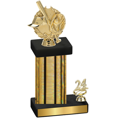 Accented Single Gold Glacier Year Baseball Trophy