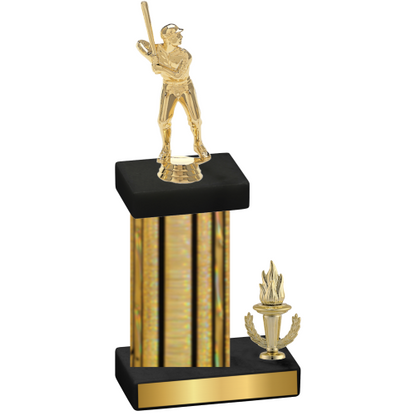Accented Single Gold Glacier Victory Baseball Trophy