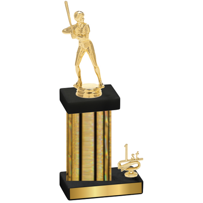 Accented Single Gold Glacier First Place Softball Trophy