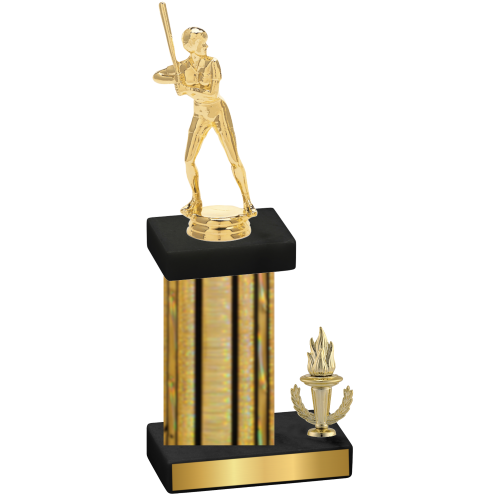 Accented Single Gold Glacier Victory Softball Trophy