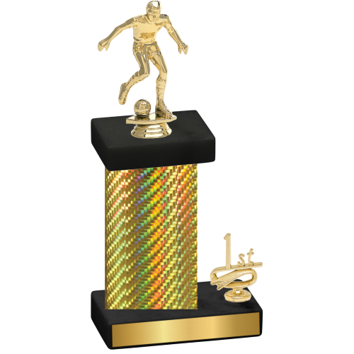 Accented Single Gold Carbon Fiber First Place Soccer Trophy