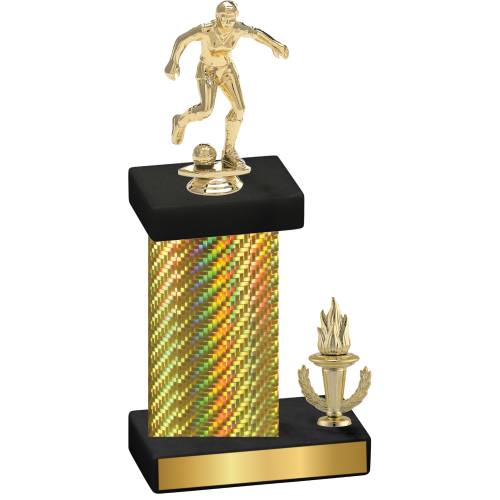 Accented Single Gold Carbon Fiber Victory Soccer Trophy