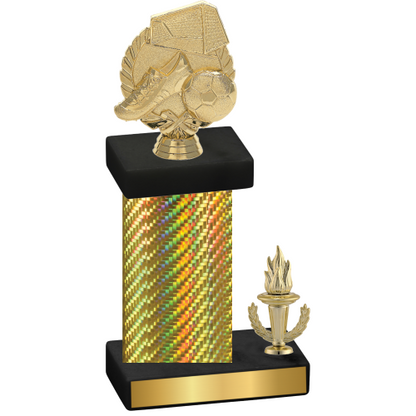 Accented Single Gold Carbon Fiber Victory Soccer Trophy