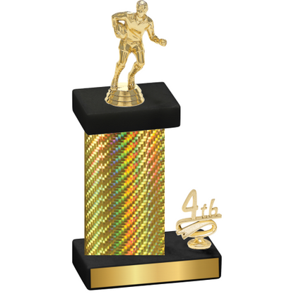 Accented Single Gold Carbon Fiber Fourth Place Rugby Trophy