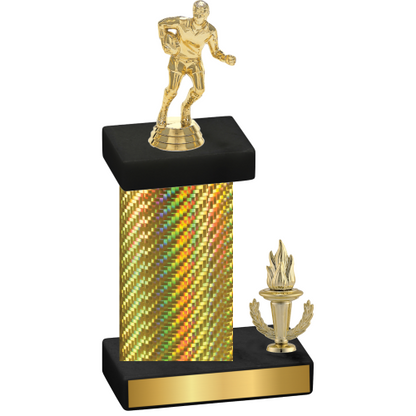 Accented Single Gold Carbon Fiber Victory Rugby Trophy