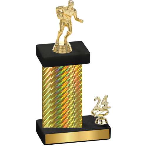 Accented Single Gold Carbon Fiber Year Rugby Trophy