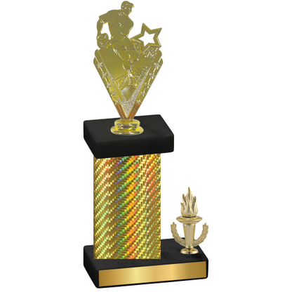 Accented Single Gold Carbon Fiber Victory Rugby Trophy