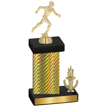 Accented Single Gold Carbon Fiber Victory Running Trophy