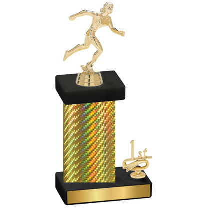 Accented Single Gold Carbon Fiber First Place Running Trophy