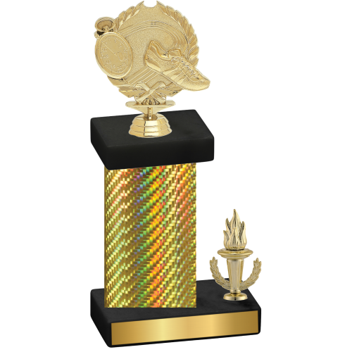 Accented Single Gold Carbon Fiber Victory Running Trophy