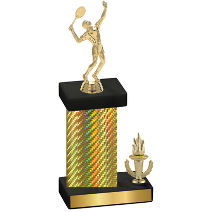 Accented Single Gold Carbon Fiber Victory Tennis Trophy