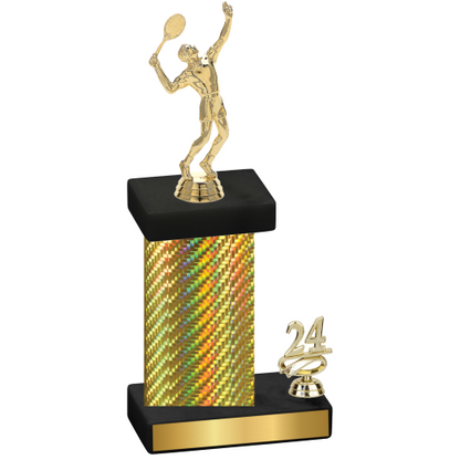 Accented Single Gold Carbon Fiber Year Tennis Trophy