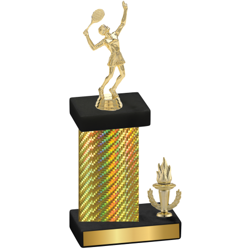 Accented Single Gold Carbon Fiber Victory Tennis Trophy