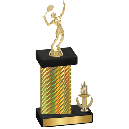 Accented Single Gold Carbon Fiber Victory Tennis Trophy