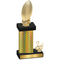 Accented Single Gold Carbon Fiber Second Place Football Trophy