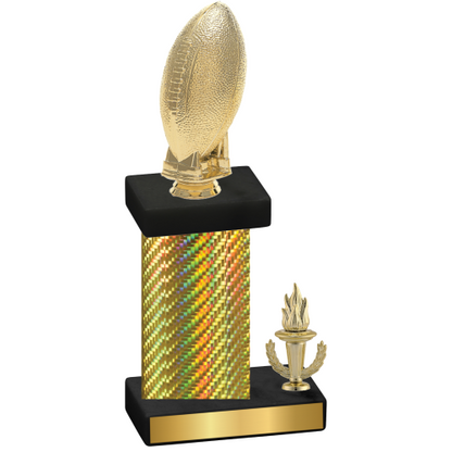 Accented Single Gold Carbon Fiber Victory Football Trophy