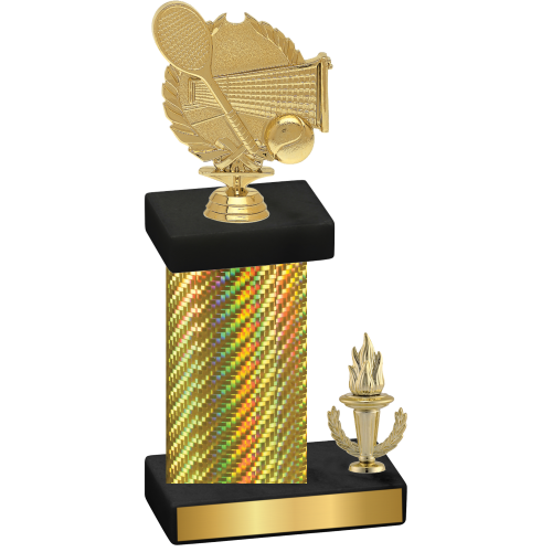 Accented Single Gold Carbon Fiber Victory Tennis Trophy