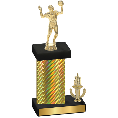 Accented Single Gold Carbon Fiber Victory Volleyball Trophy