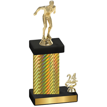 Accented Single Gold Carbon Fiber Year Swimming Trophy