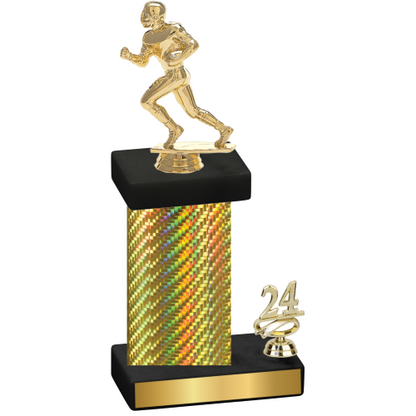 Accented Single Gold Carbon Fiber Year Football Trophy