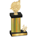 Accented Single Gold Carbon Fiber Fourth Place Swimming Trophy