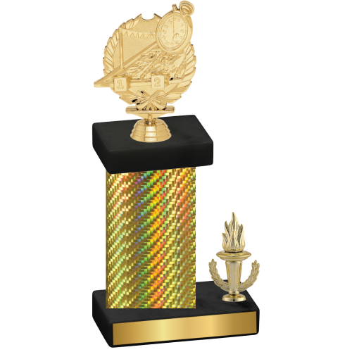 Accented Single Gold Carbon Fiber Victory Swimming Trophy