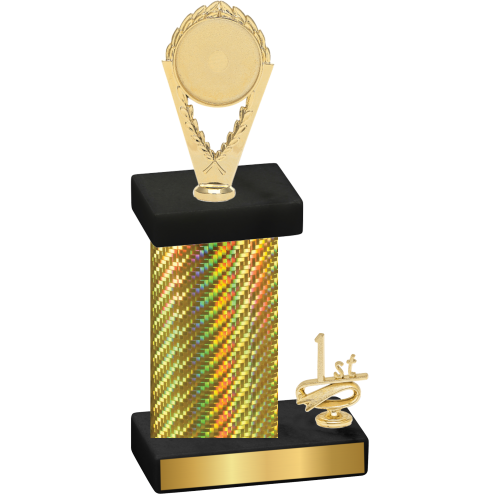 Accented Single Gold Carbon Fiber First Place Insert Trophy