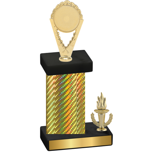 Accented Single Gold Carbon Fiber Victory Insert Trophy