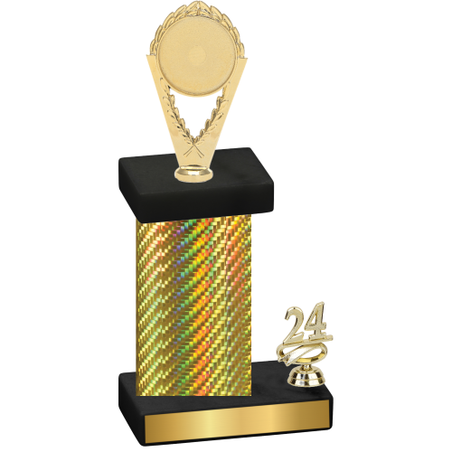 Accented Single Gold Carbon Fiber Year Insert Trophy