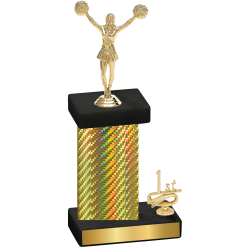 Accented Single Gold Carbon Fiber First Place Cheerleading Trophy