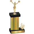 Accented Single Gold Carbon Fiber Fourth Place Cheerleading Trophy