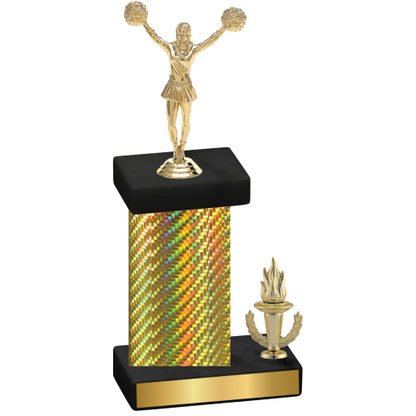 Accented Single Gold Carbon Fiber Victory Cheerleading Trophy