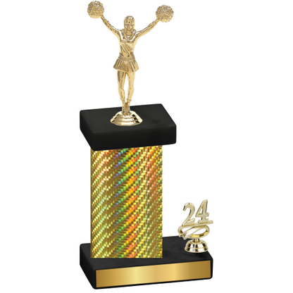 Accented Single Gold Carbon Fiber Year Cheerleading Trophy