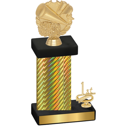 Accented Single Gold Carbon Fiber First Place Cheerleading Trophy