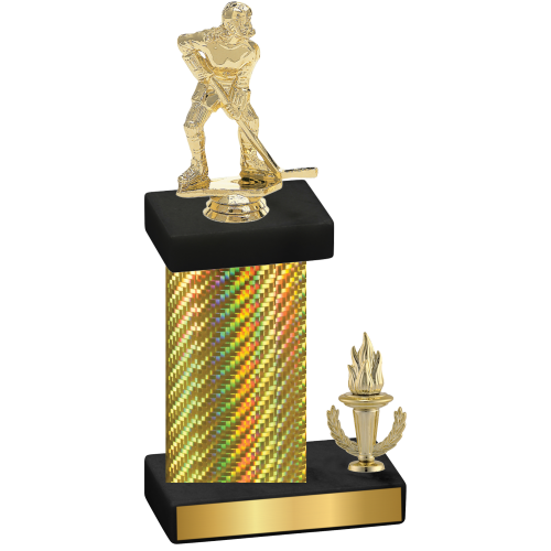 Accented Single Gold Carbon Fiber Victory Hockey Trophy