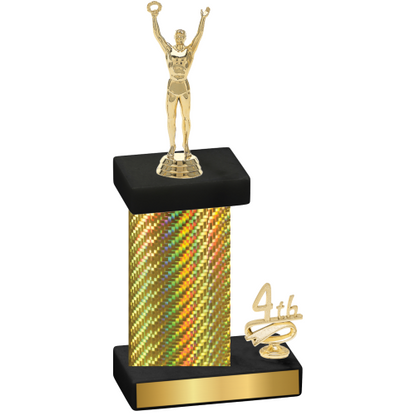 Accented Single Gold Carbon Fiber Fourth Place Victory Trophy
