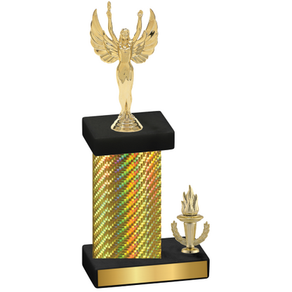 Accented Single Gold Carbon Fiber Victory Victory Trophy