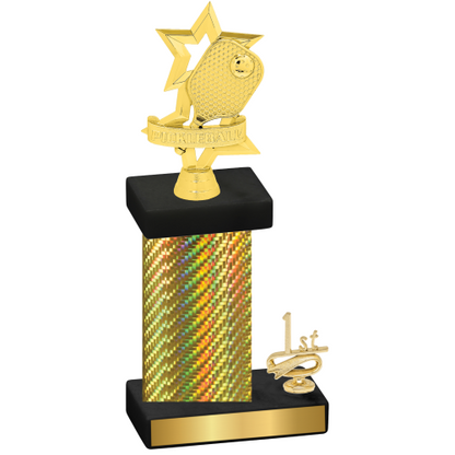 Accented Single Gold Carbon Fiber First Place Pickleball Trophy