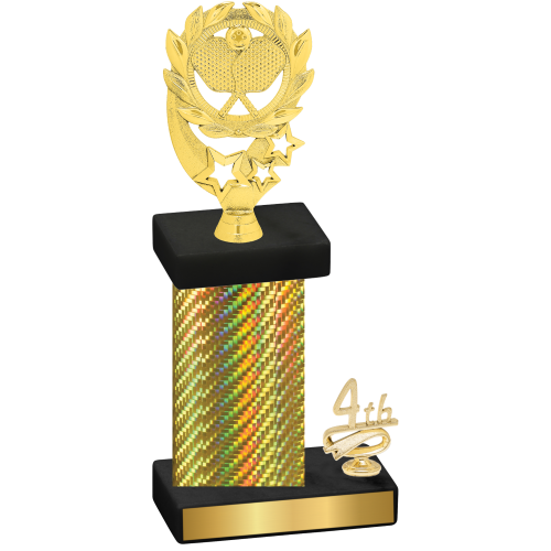Accented Single Gold Carbon Fiber Fourth Place Pickleball Trophy