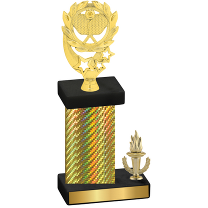 Accented Single Gold Carbon Fiber Victory Pickleball Trophy