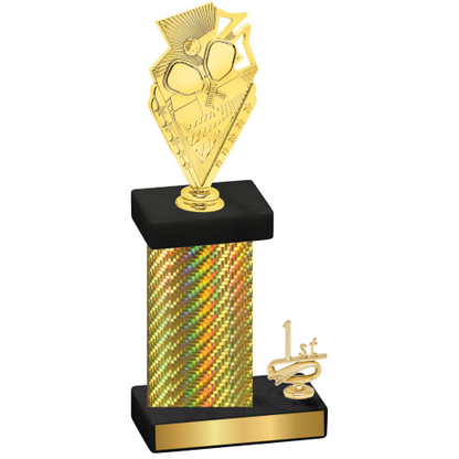 Accented Single Gold Carbon Fiber First Place Pickleball Trophy