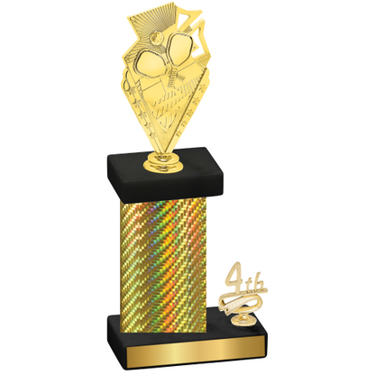 Accented Single Gold Carbon Fiber Fourth Place Pickleball Trophy